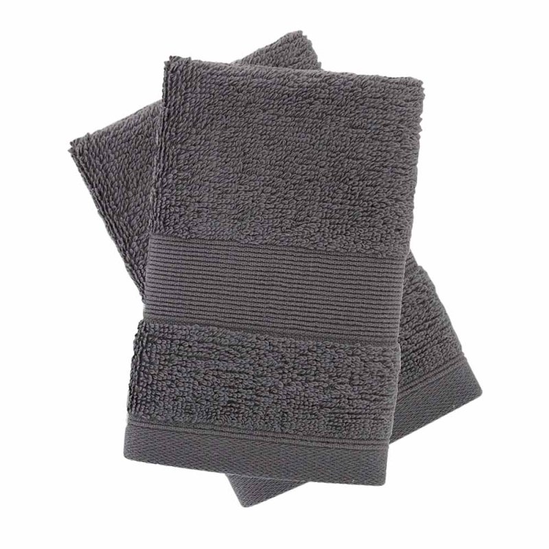 CATHERINE LANDSFIELD Antibacterial Facecloth Charcoal (Pack Of 2)