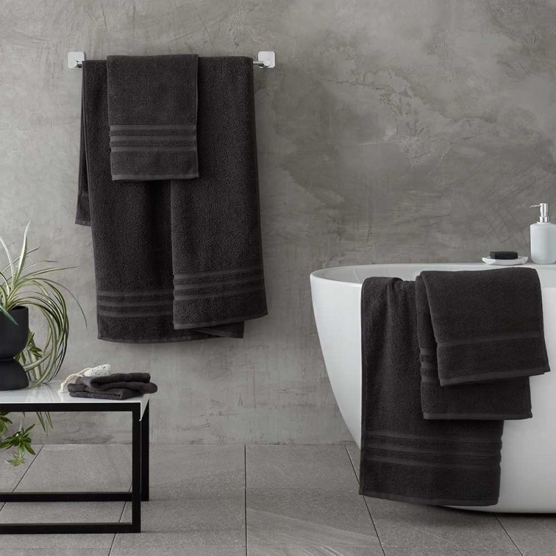 CATHERINE LANDSFIELD Zero Twist Bath Sheet Charcoal
