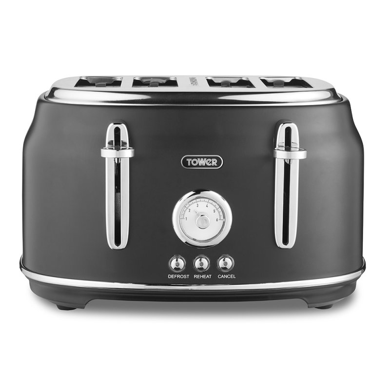 Tower Renaissance 4 Slice Toaster Black