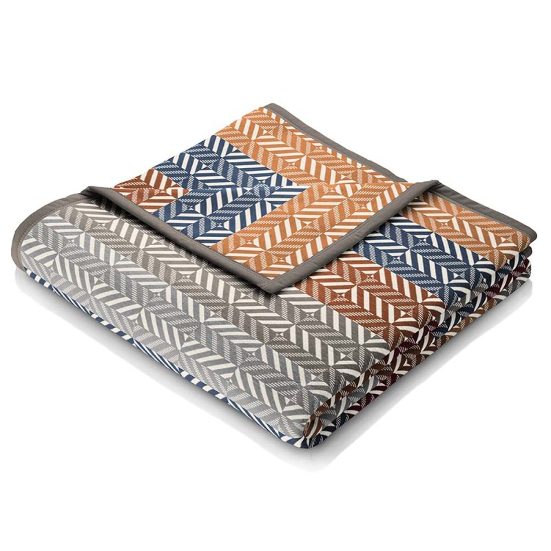 Biederlack Diamond Stripe Throw 140cm x 180cm Burnt Orange