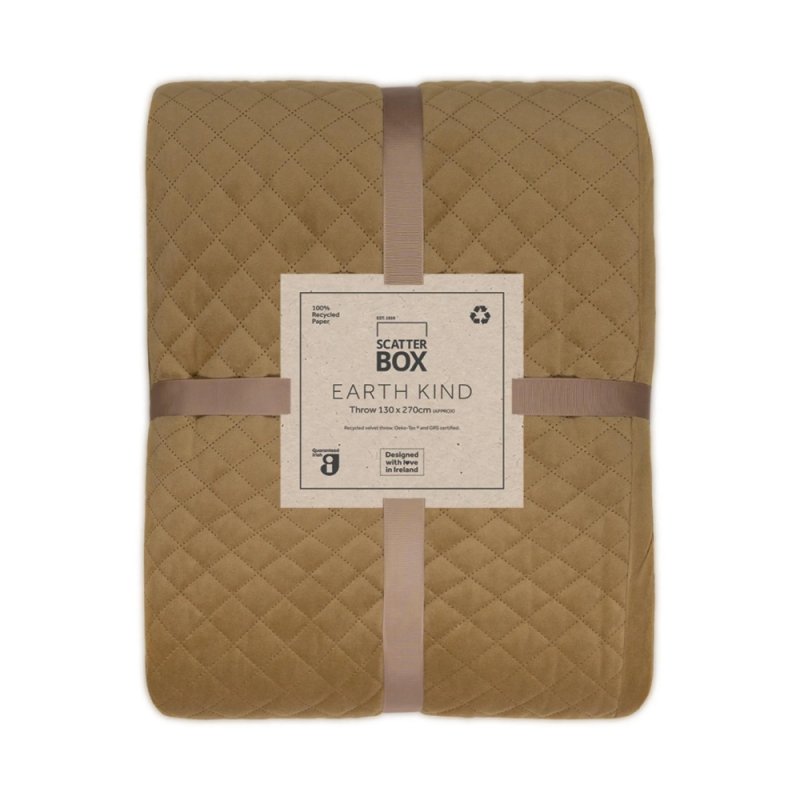 SCATTER BOX Erin Diamond Throw 130cm x 270cm Mustard