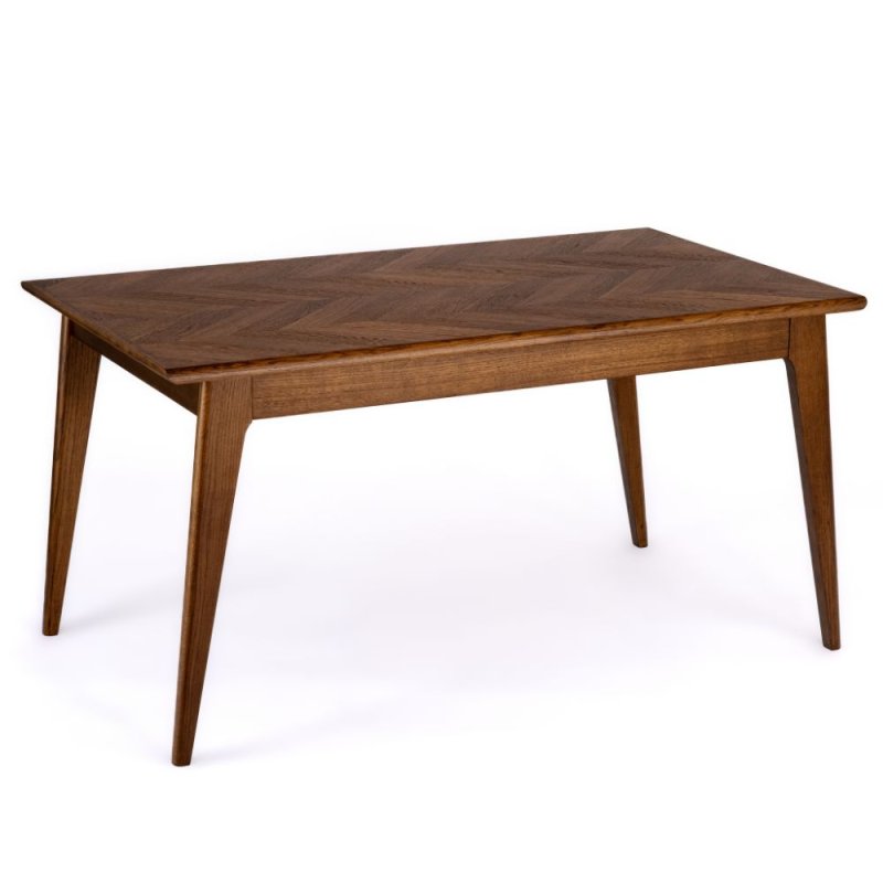 Freya 4-6 Person Rectangular Dining Table Herringbone Top Bordo