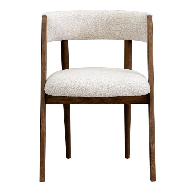 Carla Dining Chair With Curved Fabric Backrest & Seat Pad Bordo