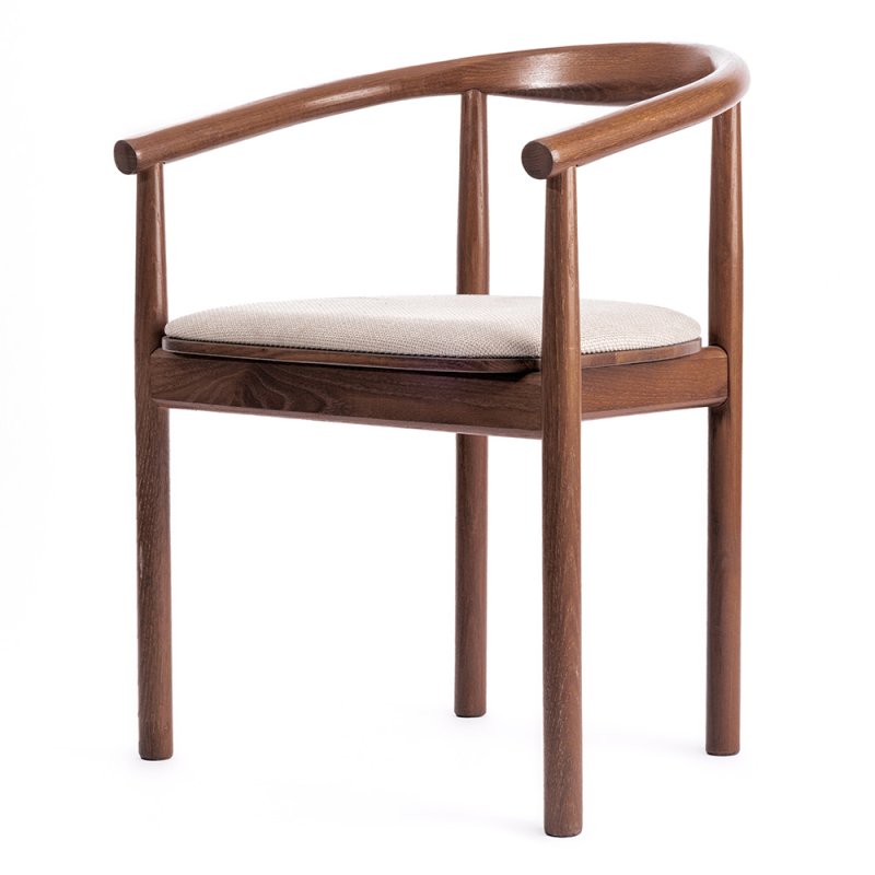 Carla Dining Chair With Curved Backrest & Fabric Seat Pad Bordo