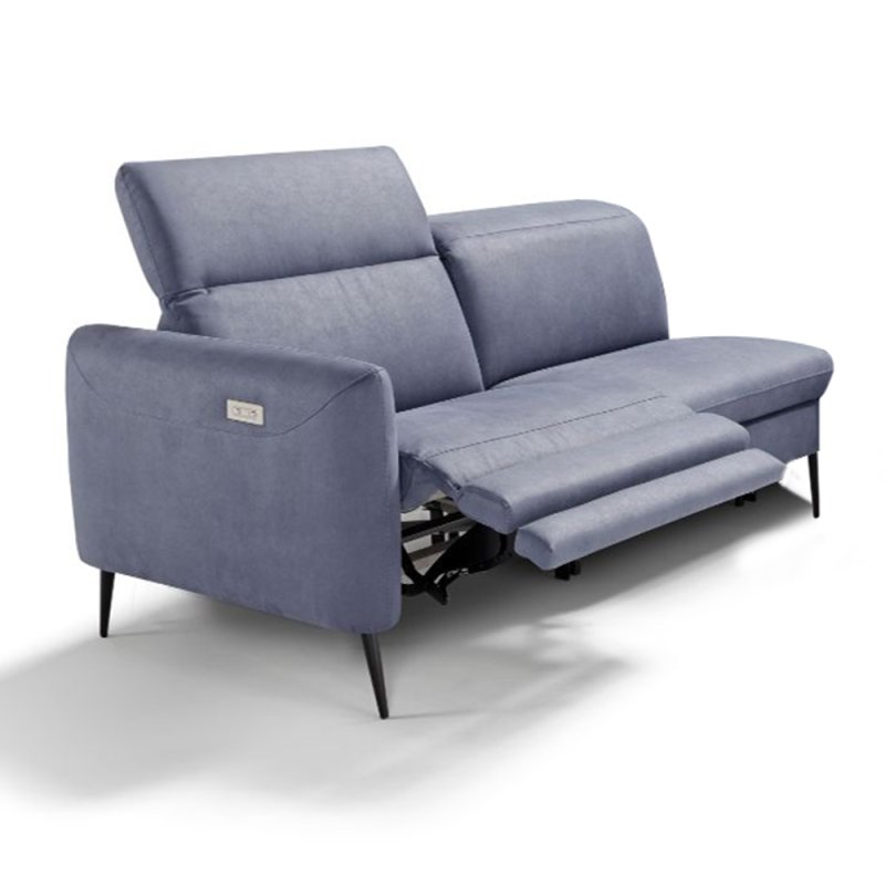 Egoitaliano Eiger Modular 2 Seater Sofa With 1 Electric Recliner Arm LHF Leather Category B