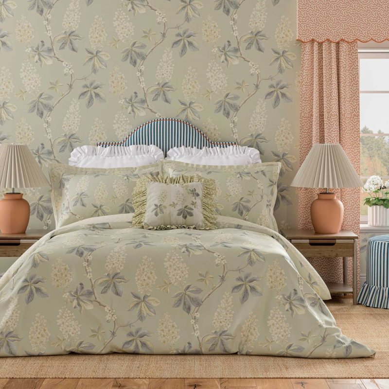SANDERSON Chestnut Tree Reversible Single Duvet Cover Set Sage