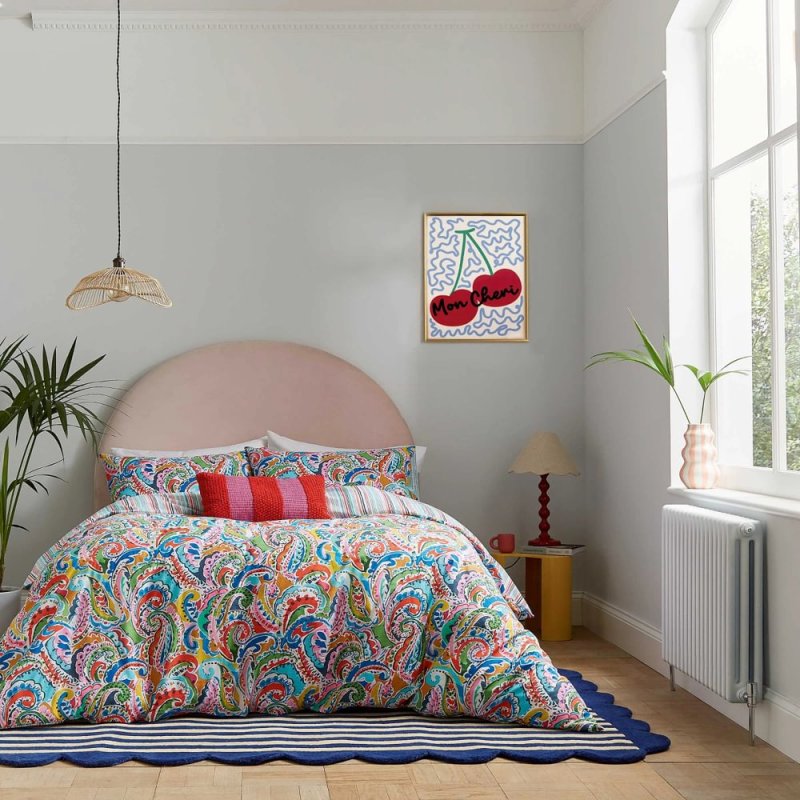Helena Springfield Budding Brights Penny Reversible Double Duvet Cover Set Blue