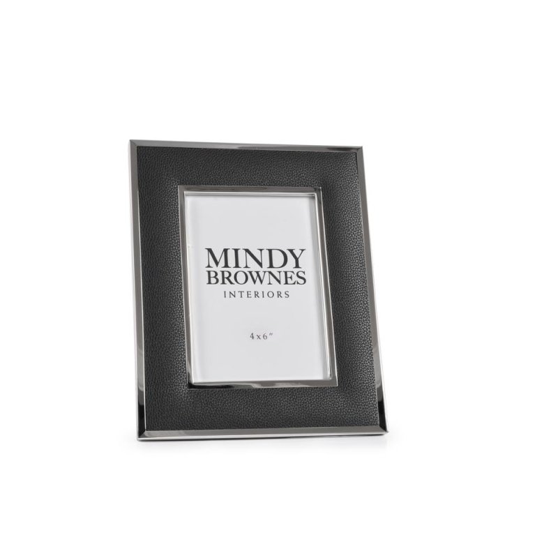 Mindy Brownes Paria Photo Frame 4" x 6" Black Leatherette