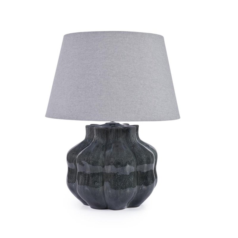 Mindy Brownes Ivor Table Lamp Large Blue/Grey Base With Grey Linen Shade