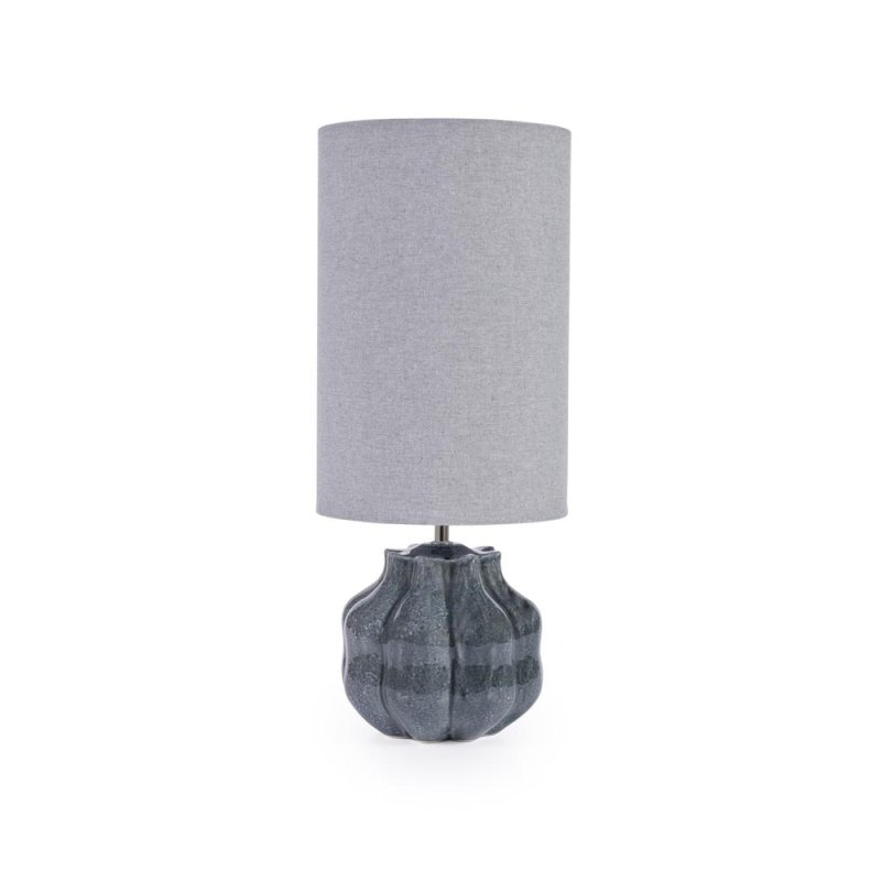 Mindy Brownes Ivor Table Lamp Small Blue/Grey Base With Grey Linen Shade