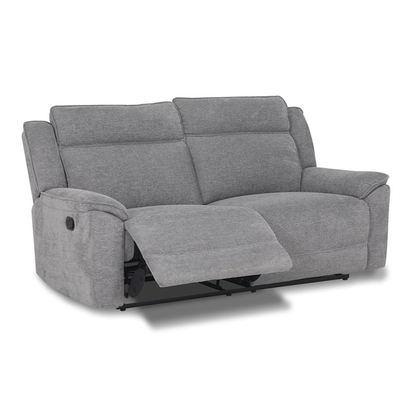 Ronda 3 Seater Manual Reclining Sofa Fabric Grey