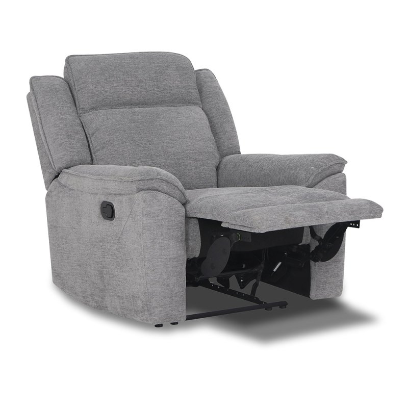 Ronda Manual Reclining Armchair Fabric Grey
