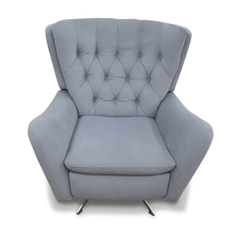 Cervino Manual Reclining Swivel Armchair Pet Friendly Fabric Grey