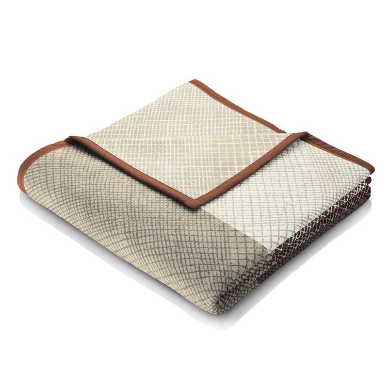 Biederlack Cross Hatch Throw 140x180cm Burnt Orange