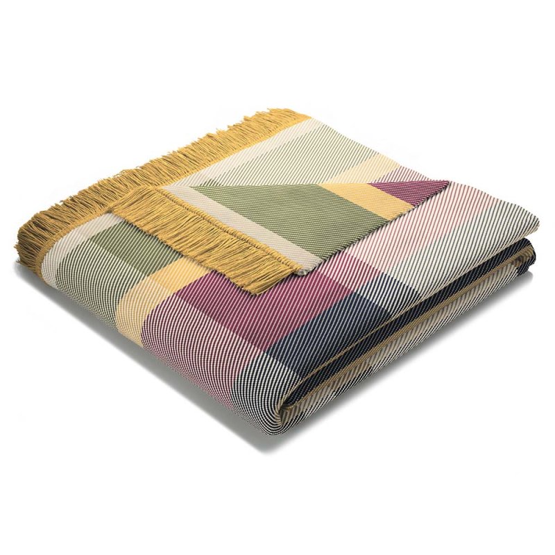 Biederlack Panel Check Throw 140x180cm Multicoloured