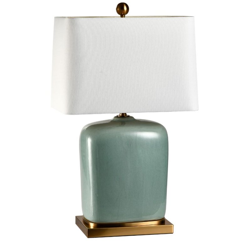 Mindy Brownes Harmony Table Lamp Teal Base & White Linen Shade