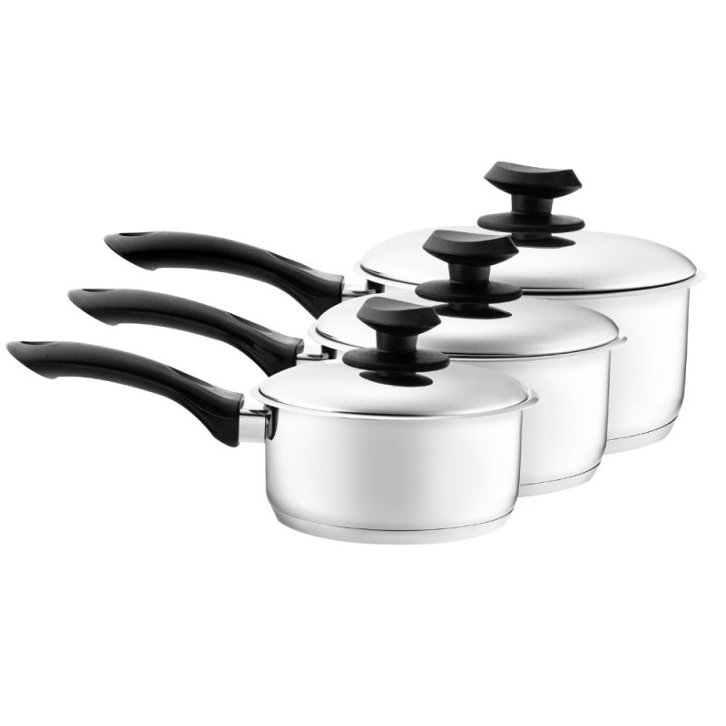 Pendeford Supreme Stainless Steel 3 Piece Saucepan Set