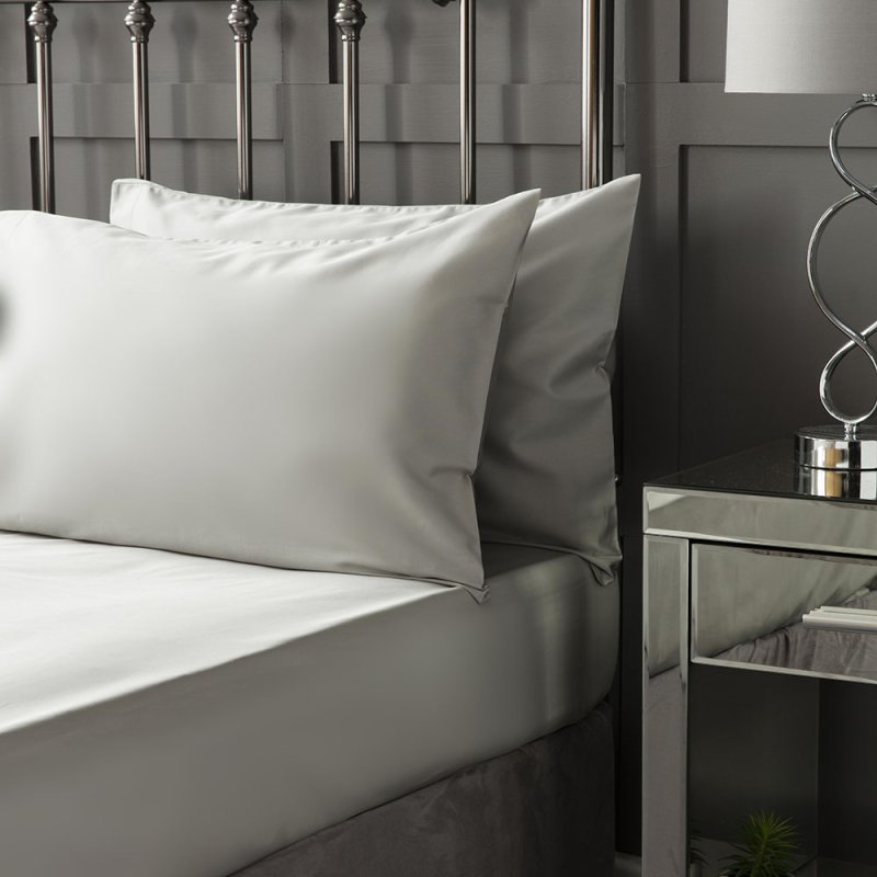 300 Cotton Sateen Pillow Case Pair Platinum