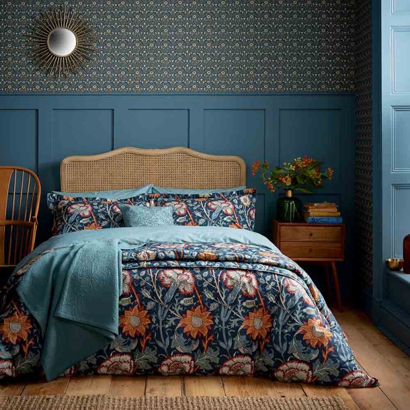 Pink And Rose Reversible Double Duvet Cover Set Teal 1