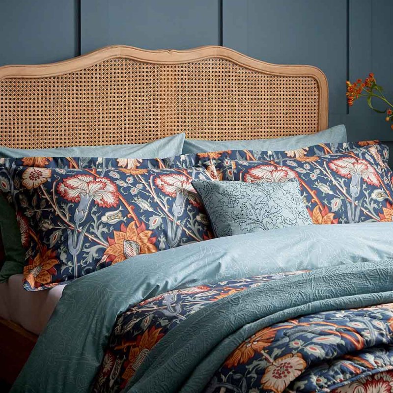 Morris Pink And Rose Reversible King Duvet Cover Set Teal