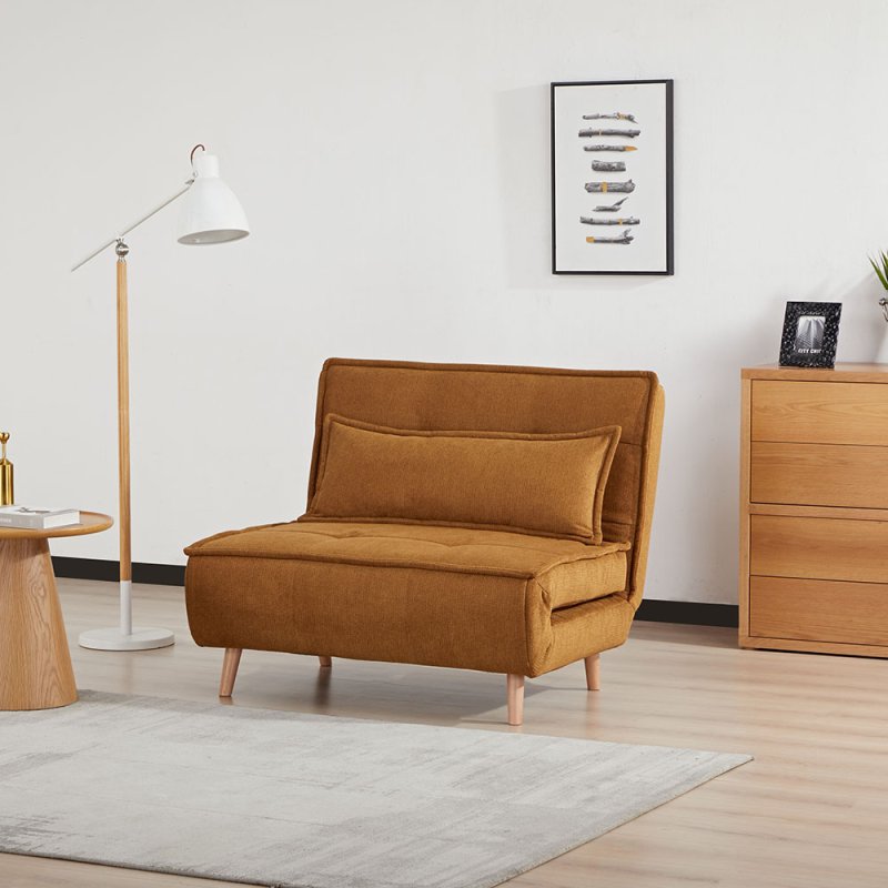 Bern Single Chair Bed Fabric Pumpkin 1
