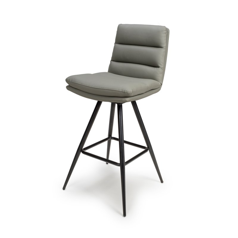 Nobo Swivel High Bar Stool Faux Leather Truffle 1