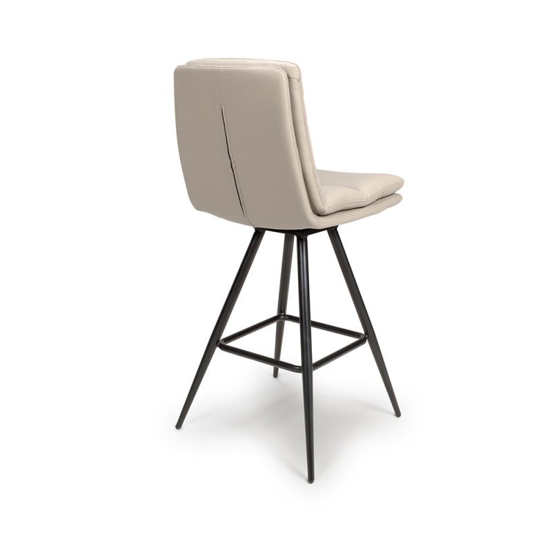 Nobo Swivel High Bar Stool Faux Leather Taupe 5