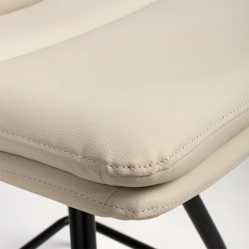 Nobo Swivel High Bar Stool Faux Leather Taupe 6