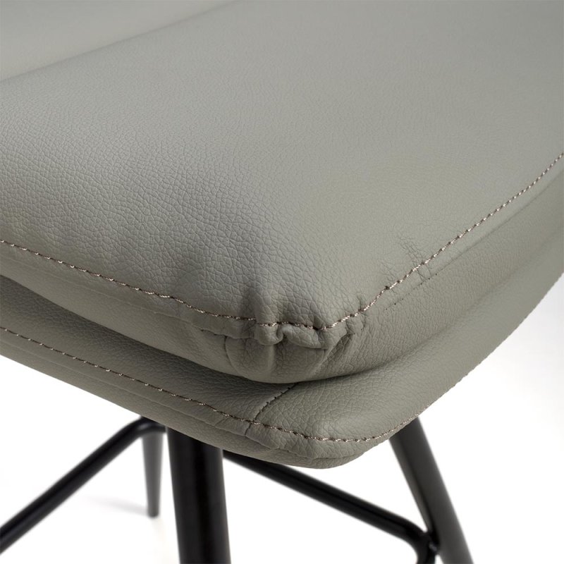 Nobo Swivel High Bar Stool Faux Leather Truffle 6