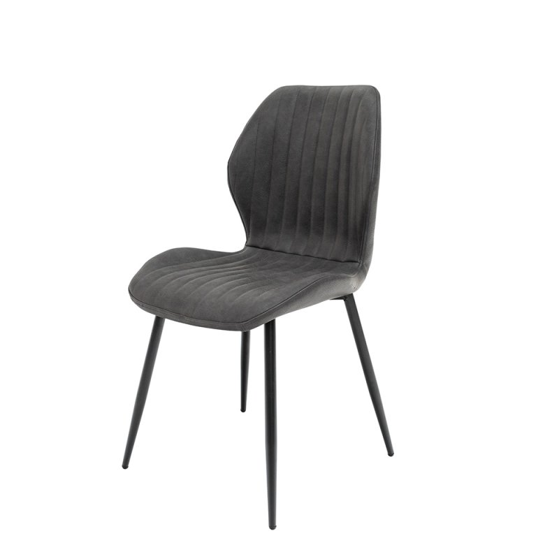 Sheldon Dining Chair Faux Leather Charcoal  1