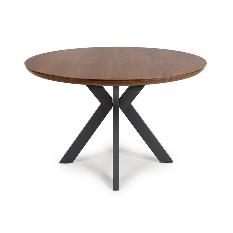 Boston 4 Person Round Dining Table Smoked Oak 1