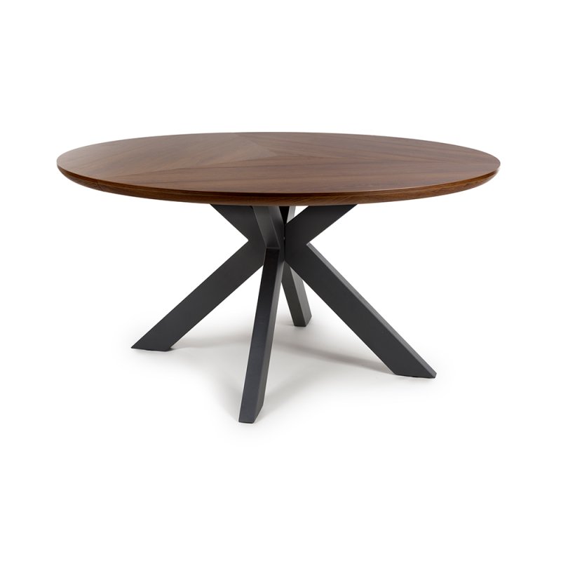 Boston 6 Person Round Dining Table Smoked Oak 1