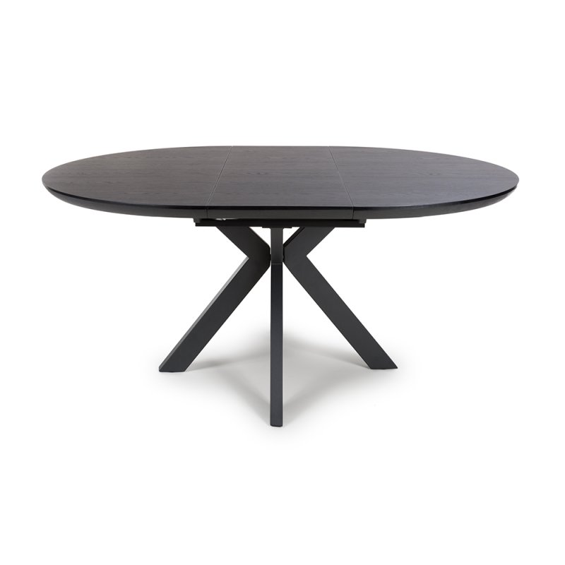Boston 4-6 Person Extending Round Dining Table Black 1