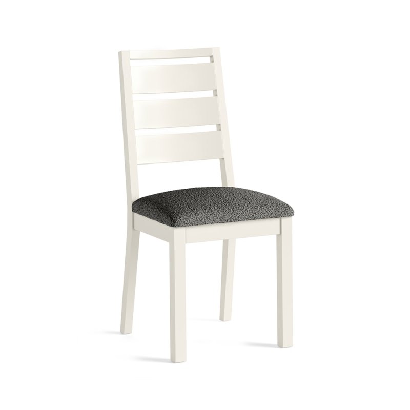 York Dining Chair (Boucle Grey) Coconut White