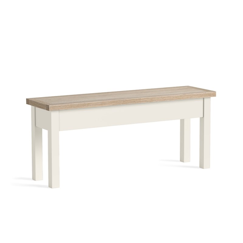 York Shallow Storage Bench Coconut White 1
