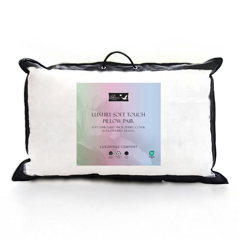 Luxury Soft Touch Embossed Hollowfibre Pillow Pair