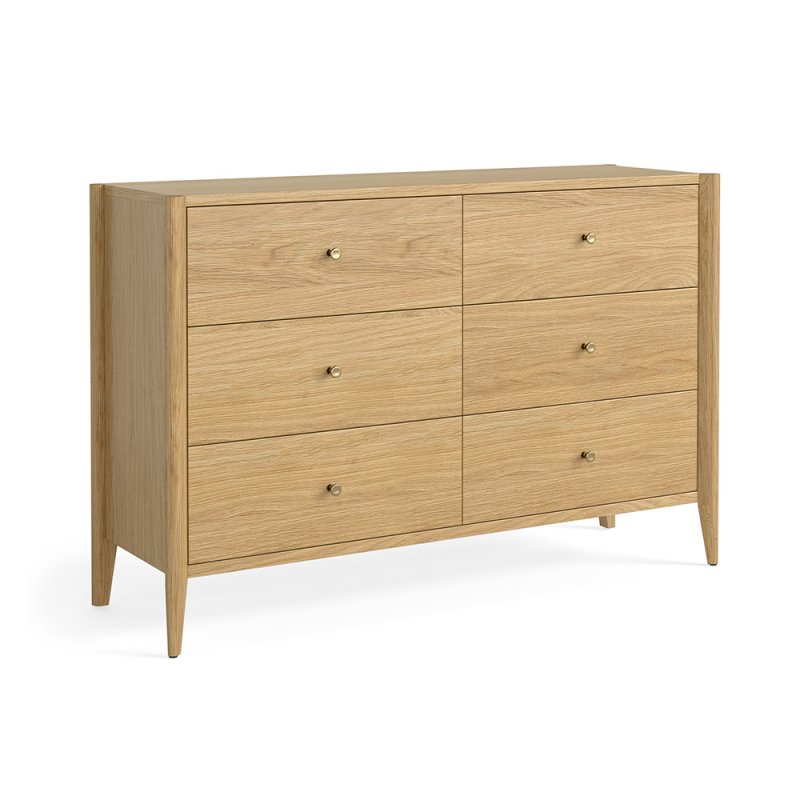 Nice 3+3 Drawer Chest of Drawers Natural Oak