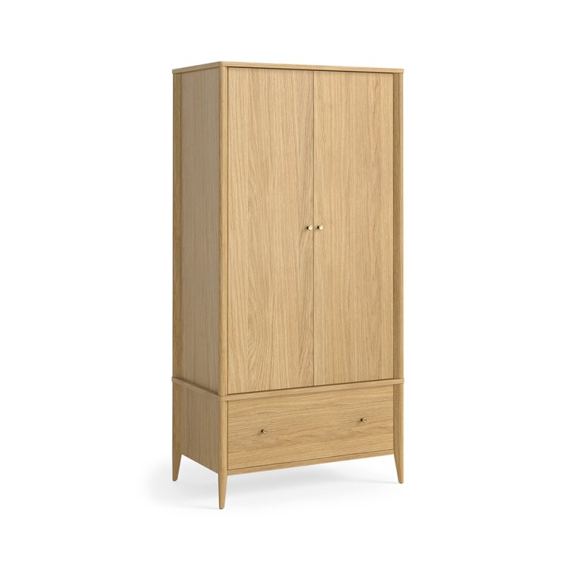 Nice 2 Door+1 Drawer Wardrobe Natural Oak