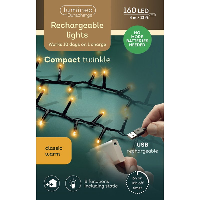 Micro LED Duracharge Compact Lights Classic White 400cm