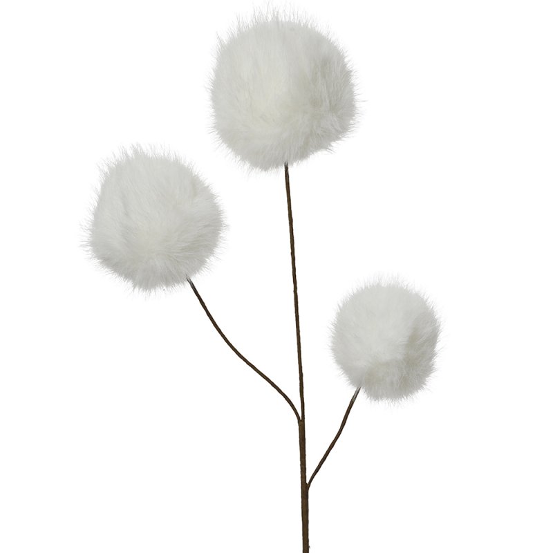 Fluffly Bulbs Spray White 70cm