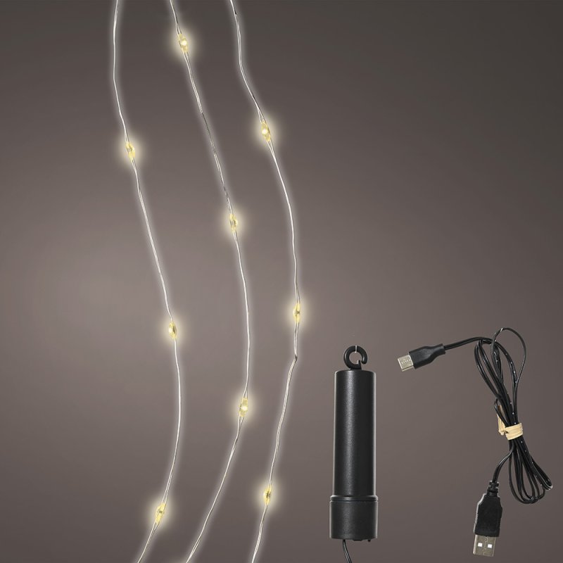Micro LED Duracharge Twinkle Lights Warm White 990cm 2