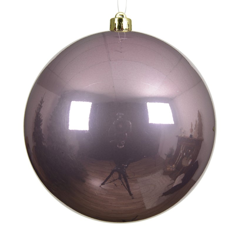 Shatterproof Bauble Shiny Vintage Pink 14cm