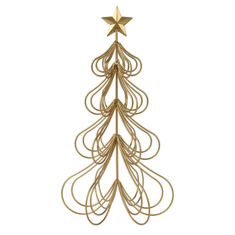 1.3ft/38cm Iron Tree With Wire Star Gold