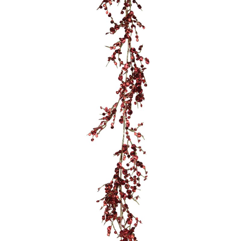 Garland With Glitter Christmas Red 4ft/130cm