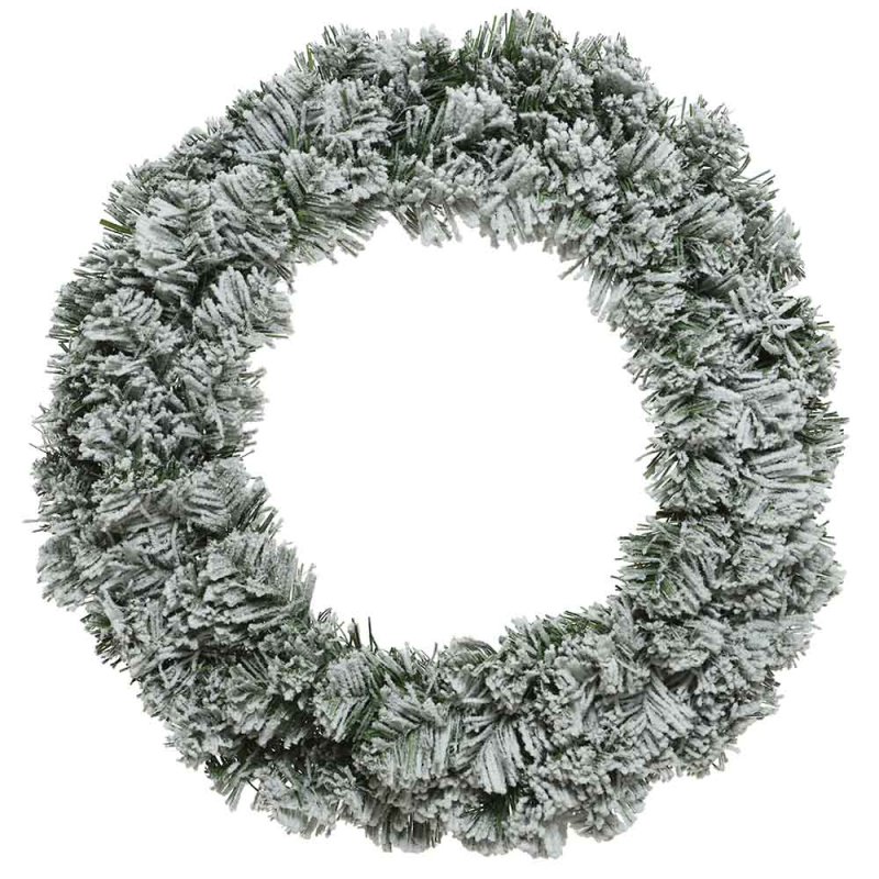 Snowy Imperial Wreath Green & White 90cm