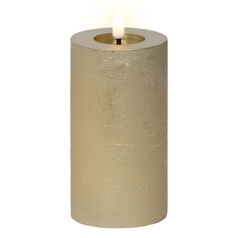 LED Pillar Candle Gold 15cm 1