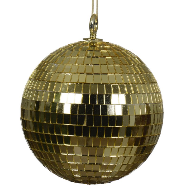 Glass Mirror Bauble Gold 15cm