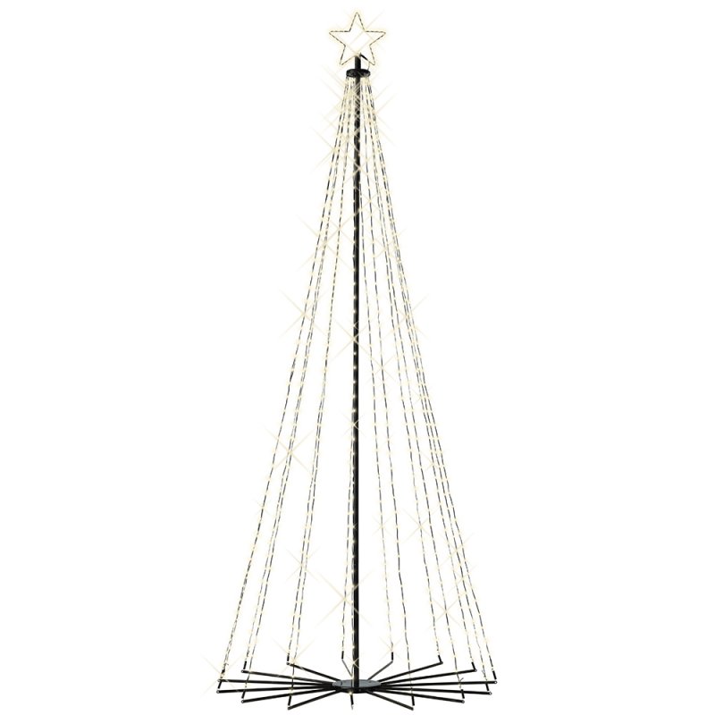 8ft/240cm LED Tree Cone Black Warm White