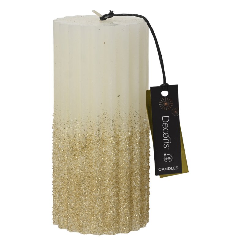 Wax Pillar Candle Wool White 15cm 