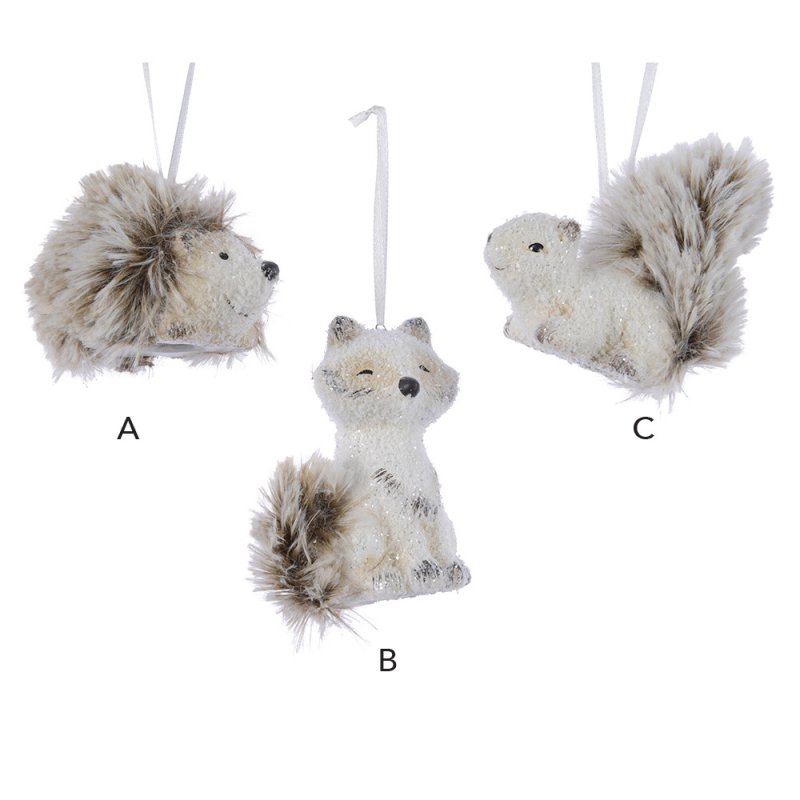 Woodland Animal Decoration With Faux Fur 5cm (Choice of 3)